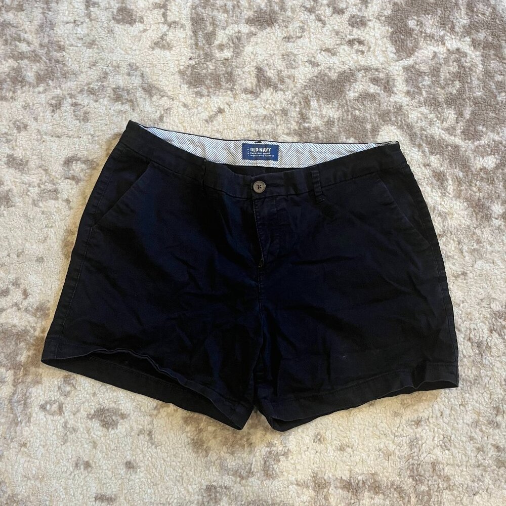 Old Navy Every Day twill black 5" inseam shorts size 10